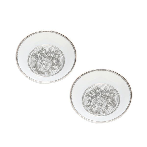 エルメス（HERMES） モザイク ヴァンキャトルプラチナ コレクション アジアティック 醤油皿 10cm ペア 035086P