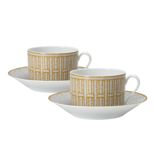 エルメス（HERMES） モザイク ヴァンキャトル モーニングカップ＆ソーサー 340ml ペア