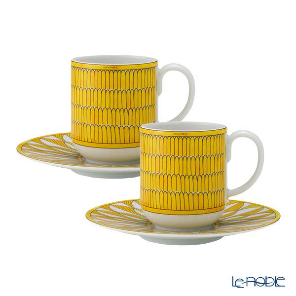 エルメス（HERMES） ソレイユ ドゥ エルメス コーヒーカップ＆ソーサー 100ml デミタス／エスプレッソ用 ペア 046017P