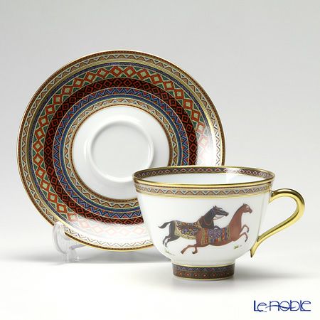 エルメス（HERMES） シュヴァルドリアン ティーカップ＆ソーサー 230ml No.1 ソーサー赤 ペア