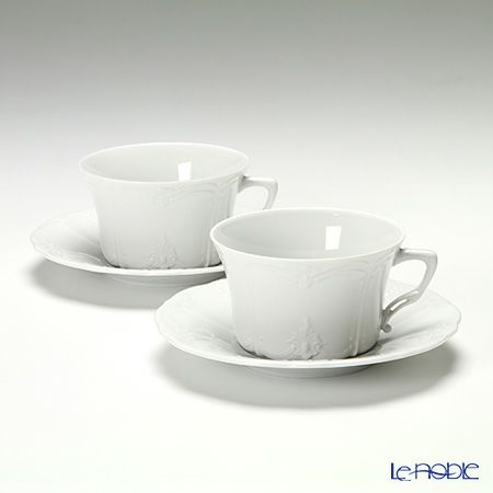 フッチェンロイター（HUTSCHEN REUTHER） バロネスホワイト ティーカップ＆ソーサー 220ml ペア