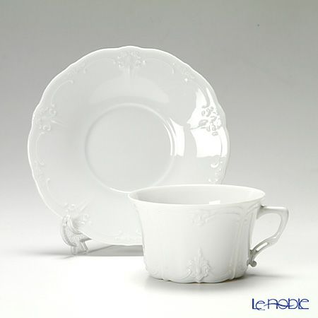 フッチェンロイター（HUTSCHEN REUTHER） バロネスホワイト ティーカップ＆ソーサー 220ml ペア