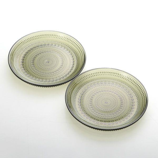 イッタラ（iittala） カステヘルミ プレート 17cm モスグリーン ペア