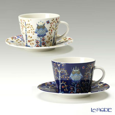 イッタラ（iittala） タイカ ホワイト＆ブルー コーヒーカップ＆ソーサー 200ml ペア
