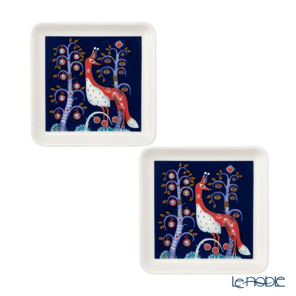 イッタラ（iittala） タイカ ブルー スクエアプレート 12×12cm ペア 1070927