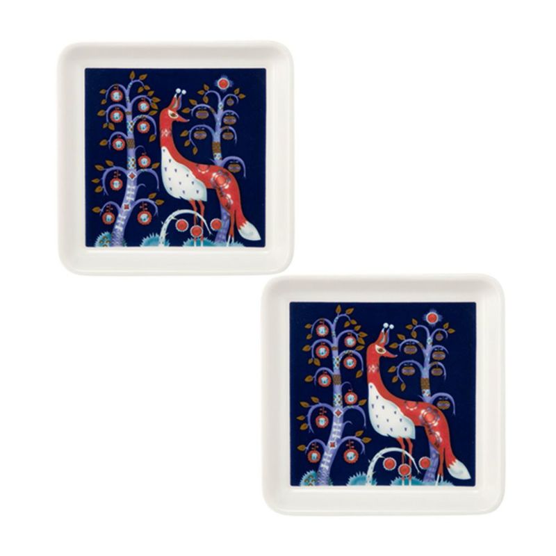 イッタラ（iittala） タイカ ブルー スクエアプレート 12×12cm ペア 1070927