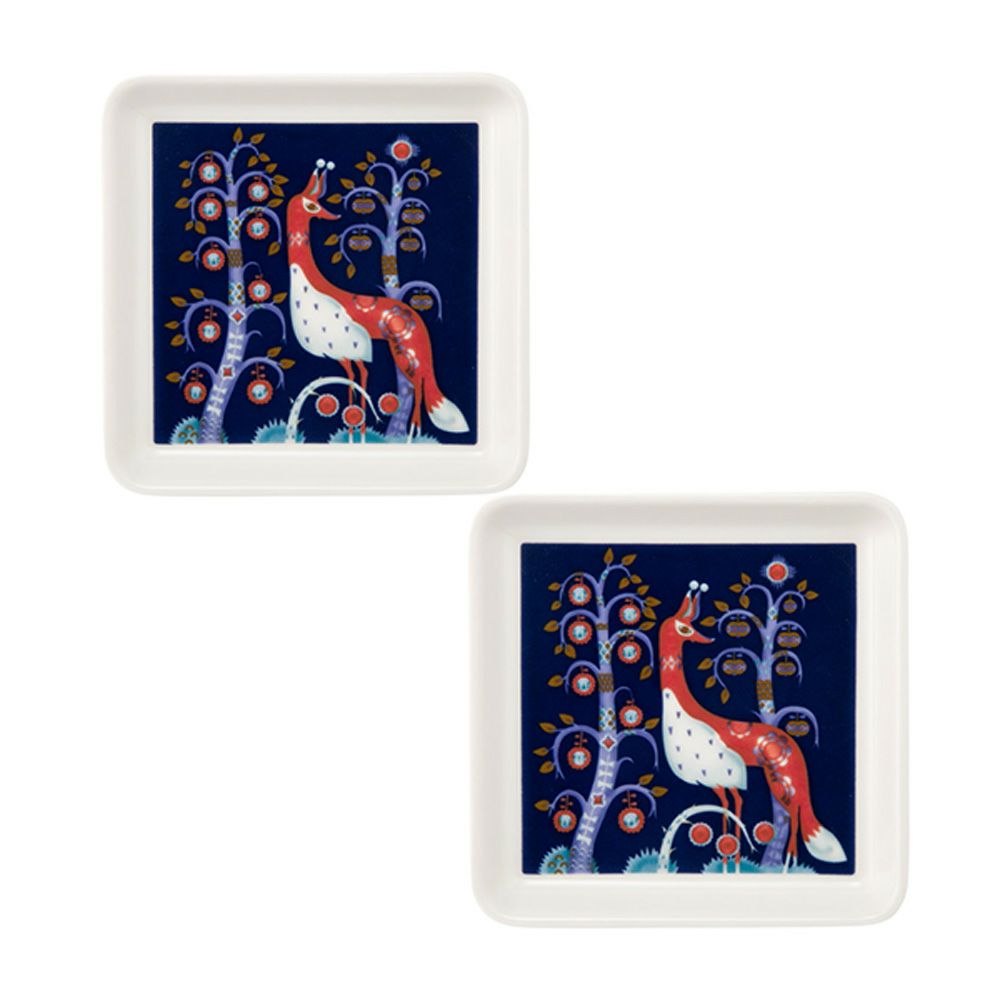 イッタラ（iittala） タイカ ブルー スクエアプレート 12×12cm ペア 1070927
