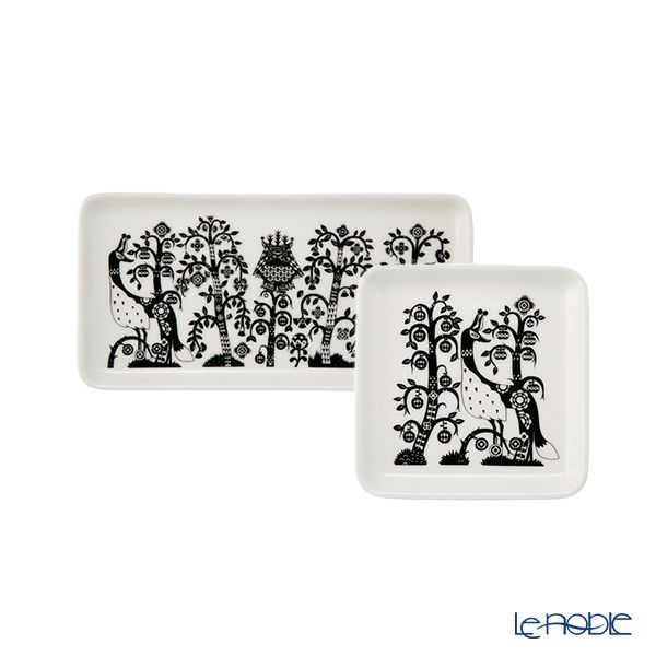イッタラ（iittala） タイカ ブラック プレートセット スクエア 12×12cm ＆ レクタングラー 12×24cm