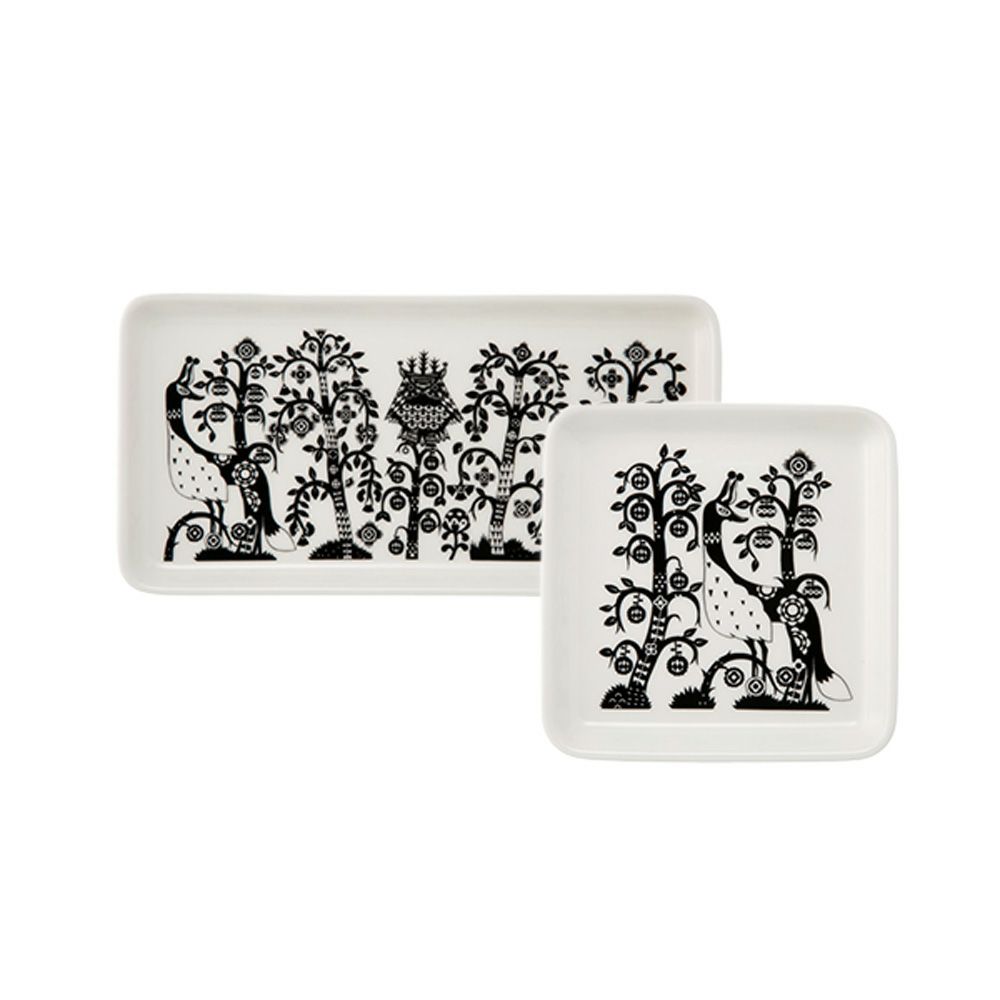 イッタラ（iittala） タイカ ブラック プレートセット スクエア 12×12cm ＆ レクタングラー 12×24cm