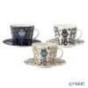 イッタラ（iittala） タイカ ホワイト ＆ ブルー ＆ ブラック ティーカップ＆ソーサー 300ml 3点セット