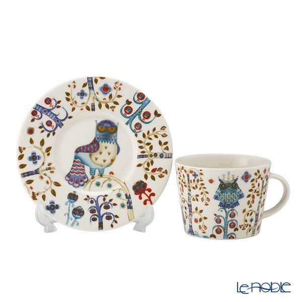 イッタラ（iittala） タイカ ホワイト ＆ ブルー ＆ ブラック ティーカップ＆ソーサー 300ml 3点セット