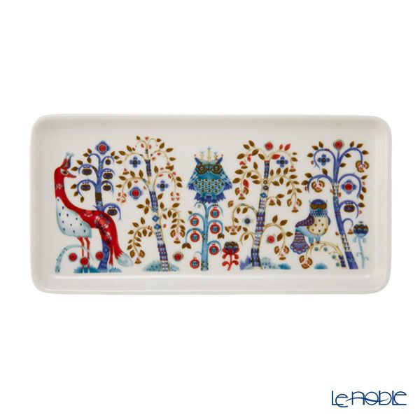 イッタラ（iittala） タイカ ホワイト ＆ ブルー ＆ ブラック レクタングラープレート 12×24cm 3点セット