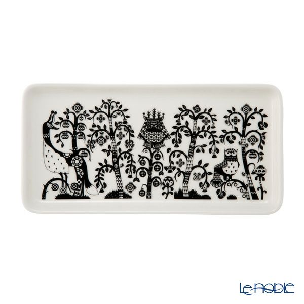 イッタラ（iittala） タイカ ホワイト ＆ ブルー ＆ ブラック レクタングラープレート 12×24cm 3点セット