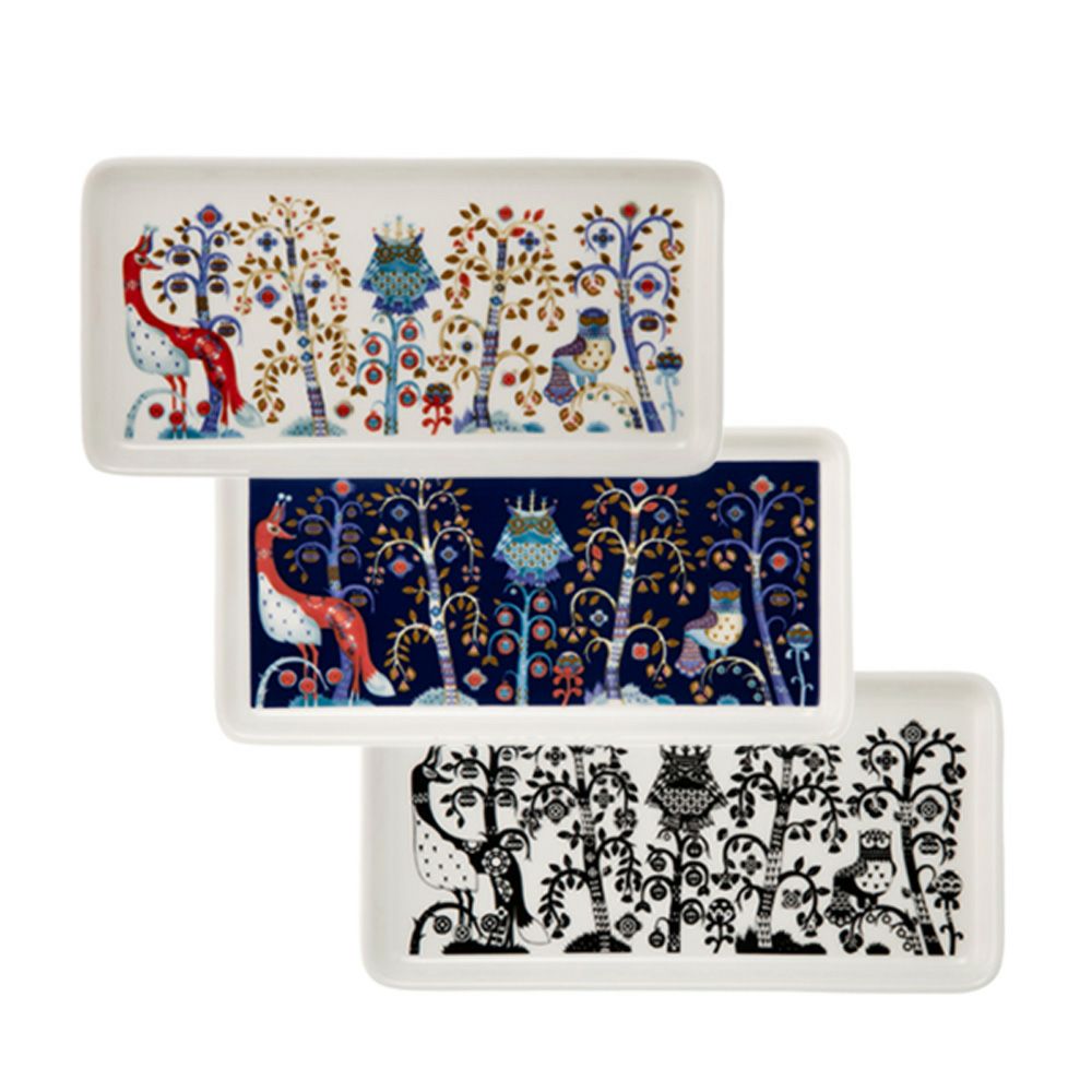 イッタラ（iittala） タイカ ホワイト ＆ ブルー ＆ ブラック レクタングラープレート 12×24cm 3点セット