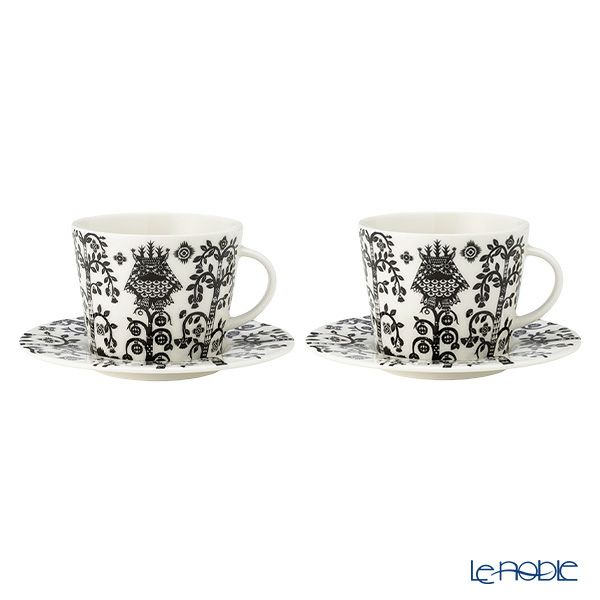 イッタラ（iittala） タイカ ブラック ティーカップ＆ソーサー 300ml 1075822 ペア
