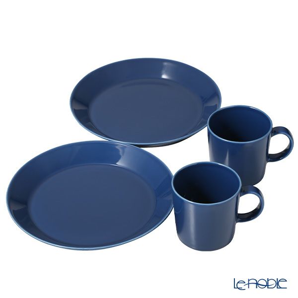 イッタラ（iittala） ティーマ マグカップ＆プレート 4点セット ヴィンテージブルー 2人用