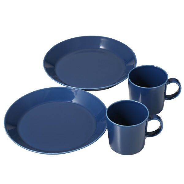 イッタラ（iittala） ティーマ マグカップ＆プレート 4点セット ヴィンテージブルー 2人用