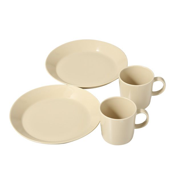 イッタラ（iittala） ティーマ 2人用 マグカップ＆プレート21cm リネン 4点セット
