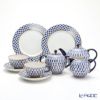 ロシア食器 インペリアル・ポーセリン コバルトネット 2人用 ティー7点セット