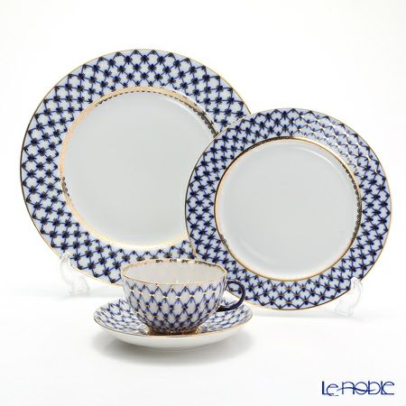 ロシア食器 インペリアル・ポーセリン コバルトネット スターターセット（ティー）