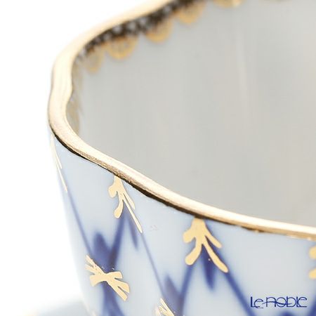 ロシア食器 インペリアル・ポーセリン コバルトネット ティーカップ＆ソーサー 250ml ペア