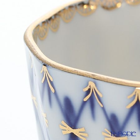 ロシア食器 インペリアル・ポーセリン コバルトネット コーヒーカップ＆ソーサー（エスプレッソサイズ） 140ml ペア