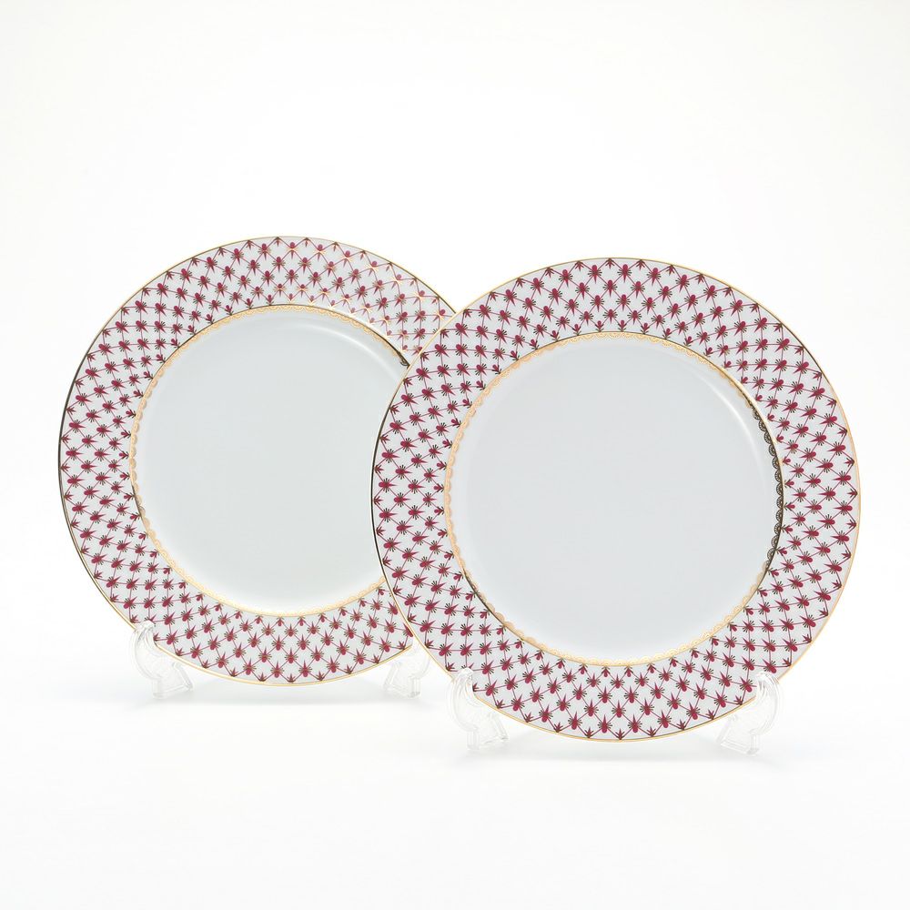 ロシア食器 インペリアル・ポーセリン ブルース（ピンクネット） プレート 27cm ペア