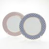 ロシア食器 インペリアル・ポーセリン コバルトネット＆ブルース（ピンクネット） プレート 27cm ペア