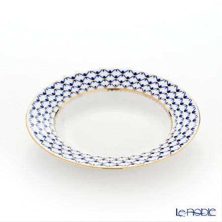 ロシア食器 インペリアル・ポーセリン コバルトネット スーププレート 22cm ペア