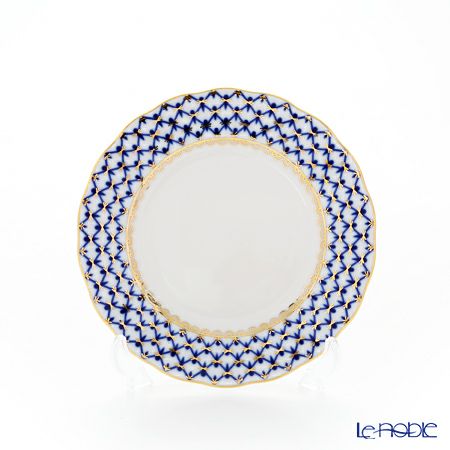 ロシア食器 インペリアル・ポーセリン コバルトネット プレート 15cm ペア