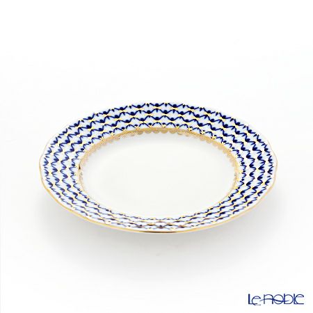ロシア食器 インペリアル・ポーセリン コバルトネット プレート 18cm ペア