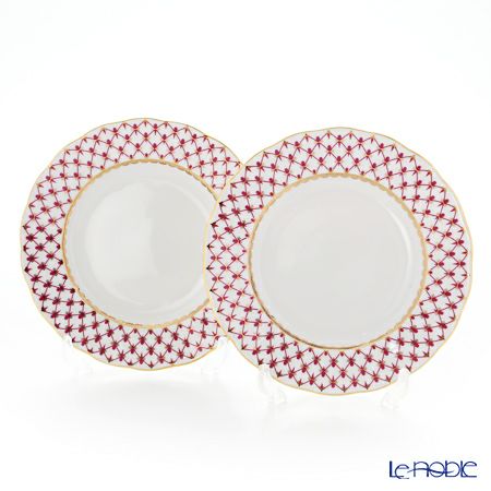 ロシア食器 インペリアル・ポーセリン ブルース（ピンクネット） プレート 18cm ペア