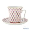 ロシア食器 インペリアル・ポーセリン ブルース（ピンクネット） マグ＆ソーサーセット 360ml ペア NEW