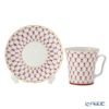 ロシア食器 インペリアル・ポーセリン ブルース（ピンクネット） マグ＆ソーサーセット 360ml ペア NEW