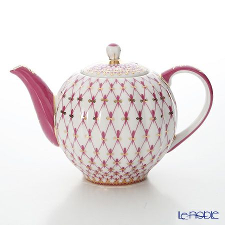 ロシア食器 インペリアル・ポーセリン ブルース（ピンクネット） ポット3点セット