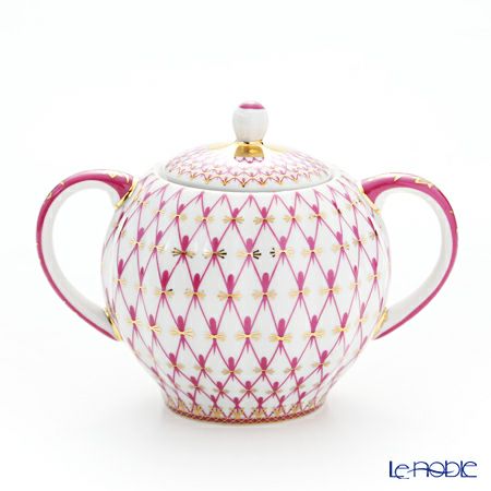 ロシア食器 インペリアル・ポーセリン ブルース（ピンクネット） ポット3点セット