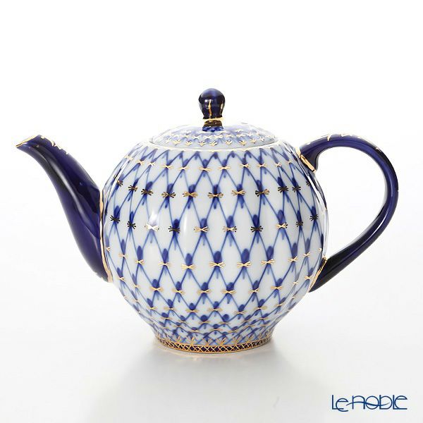 ロシア食器 インペリアル・ポーセリン コバルトネット ティー7点セット