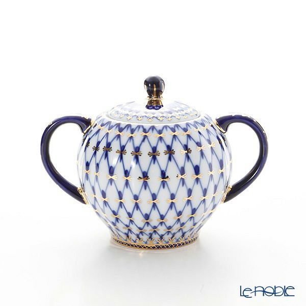 ロシア食器 インペリアル・ポーセリン コバルトネット ティー7点セット