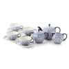 ロシア食器 インペリアル・ポーセリン コバルトネット ティー7点セット