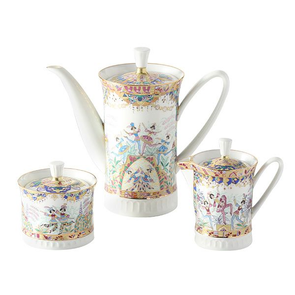 ロシア食器 インペリアル・ポーセリン ロシアンバレエ ポット 3点セット