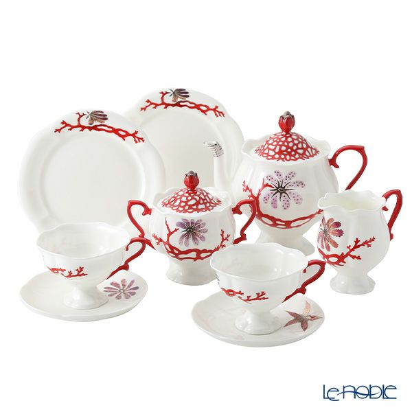 ロシア食器 インペリアル・ポーセリン シートレジャーズ 2人用 ティー 7点セット