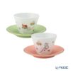 香蘭社 節句文 春駒＆鯛車 カップ130ml＆ソーサー13cm ピンク＆グリーン ペア