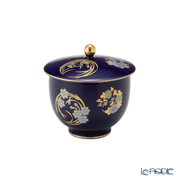 香蘭社 ルリ花丸紋 高級茶器セット 土瓶1点＋蓋付湯呑5客＋銘々皿5枚 5人用