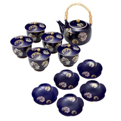 香蘭社 ルリ花丸紋 銘々皿5枚揃 R3003-FS4 | ブランド洋食器専門店ル