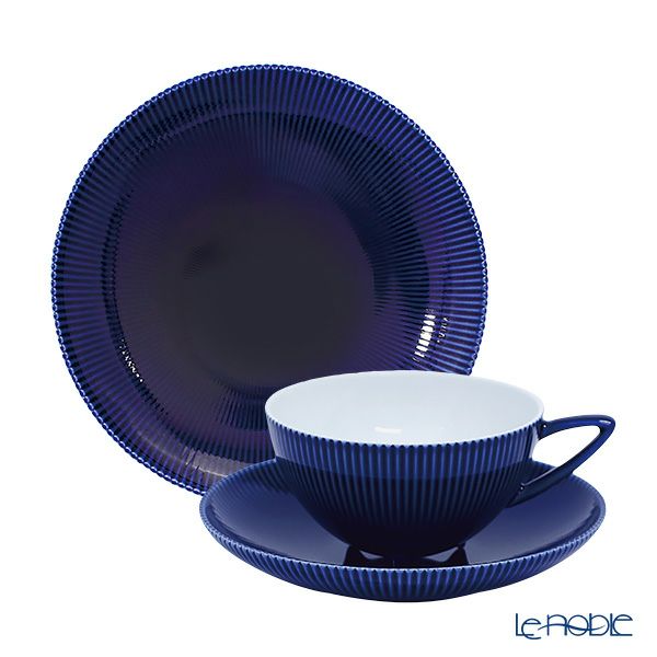 香蘭社 ピンストライプ 瑠璃 ルリ トリオセット 【NYNOW最優秀新商品賞受賞商品（カップ＆ソーサーのみ）】