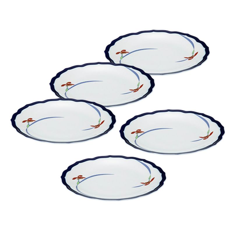 香蘭社 オーキッドレース ケーキ皿 19.5cm 5枚セット