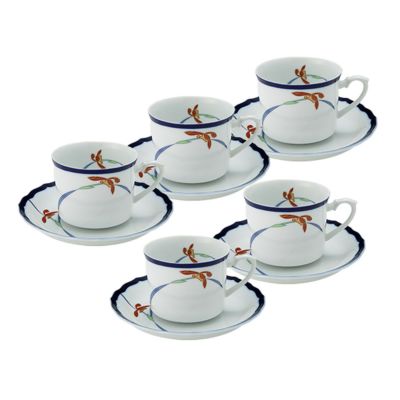 香蘭社 オーキッドレース コーヒーカップ＆ソーサー 200ml 5客セット