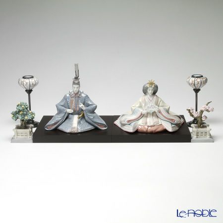 リヤドロ 雛人形セット 内親王 08049 親王 08050 【ぼんぼり・桜・橘付】