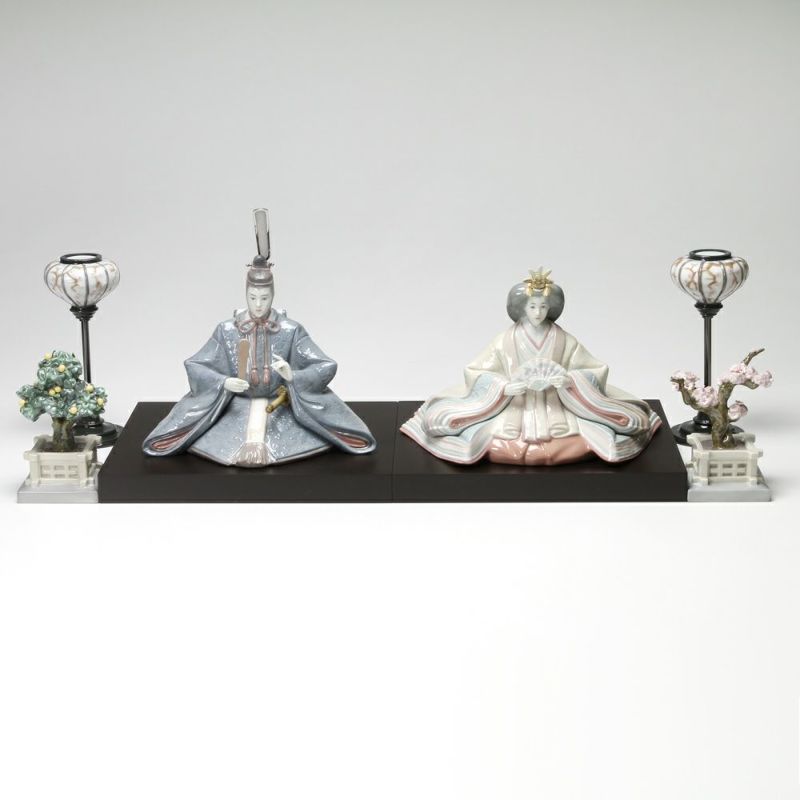 リヤドロ 雛人形セット 内親王 08049 親王 08050 【ぼんぼり・桜・橘付】