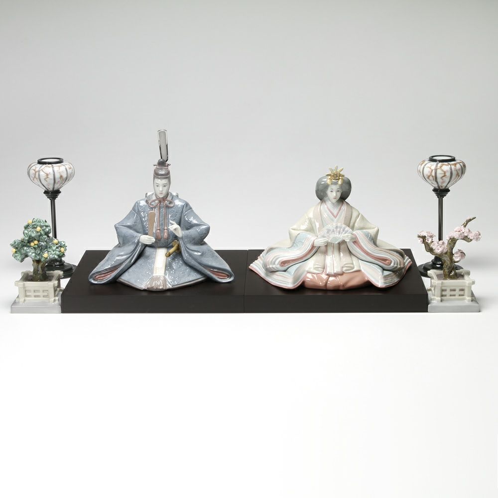 リヤドロ 雛人形セット 内親王 08049 親王 08050 【ぼんぼり・桜・橘付】